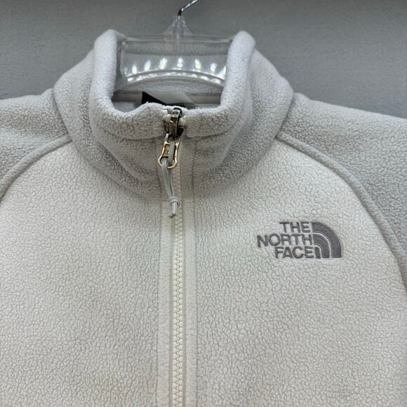The North Face Fleece Jacket Women's Size S/P White Grey Casual Outerwear Preppy - Picture 3 of 14